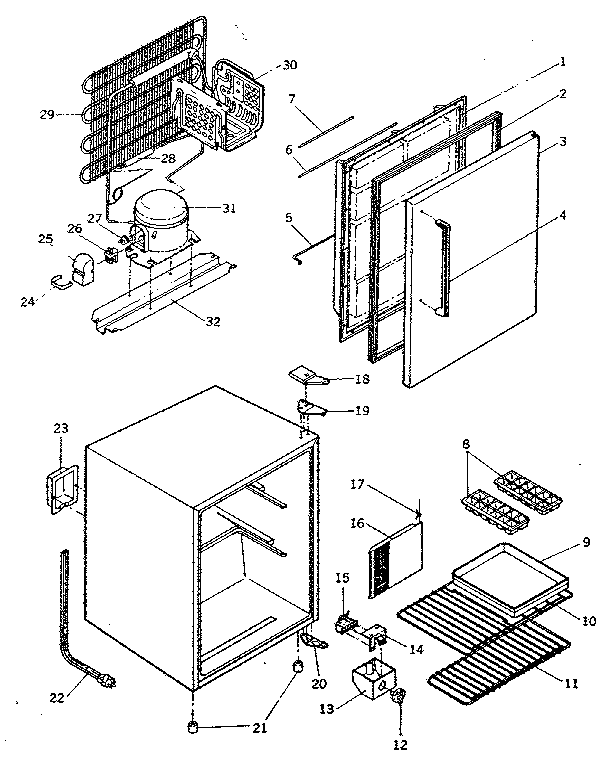 Refrigerator Cabinet Parts Diagram and Parts List for 564760601  Kenmore Refrigerator