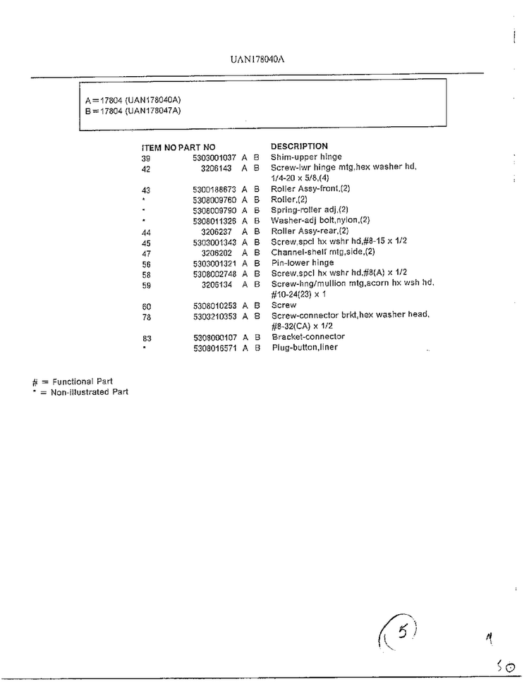 Top Mount Refrigerator Page 5 Diagram and Parts List for 178040A  Frigidaire Refrigerator