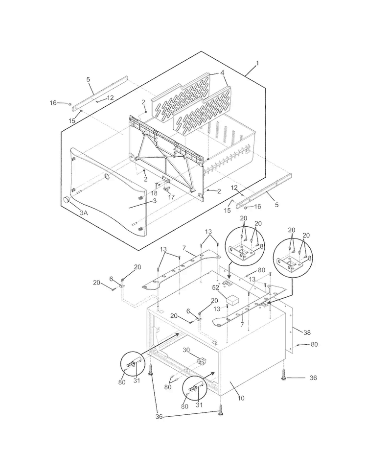Pedestal Diagram and Parts List for EPWD15T0  Electrolux Laundry Accessories