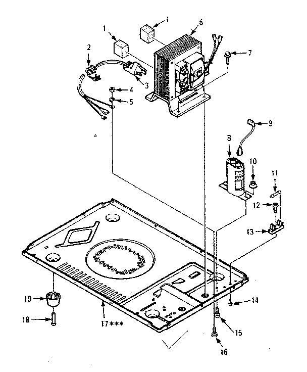Microwave Parts Diagram and Parts List for 5648703380  Kenmore Microwave