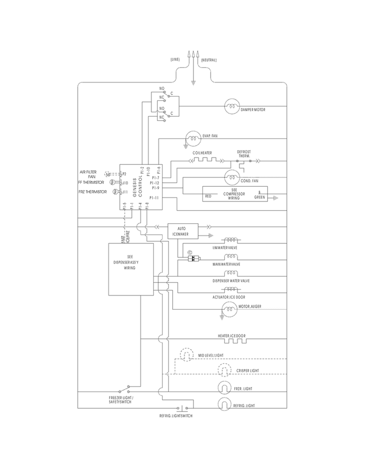Wiring Diagram Diagram and Parts List for FGEX26D6QF0  Frigidaire Refrigerator
