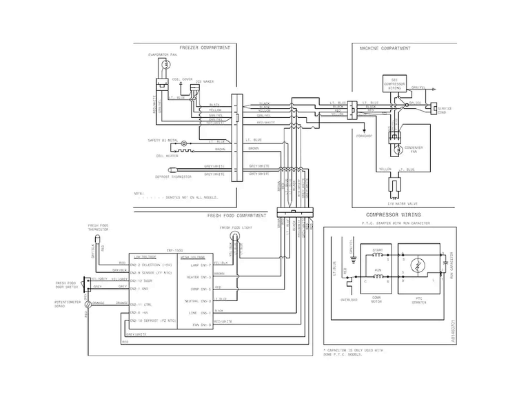 Wiring Diagram Diagram and Parts List for 25360022411  Kenmore Refrigerator