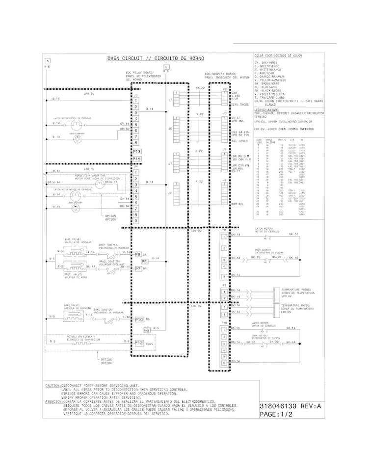 Wiring Diagram Diagram and Parts List for FGGF304DLF3  Frigidaire Range