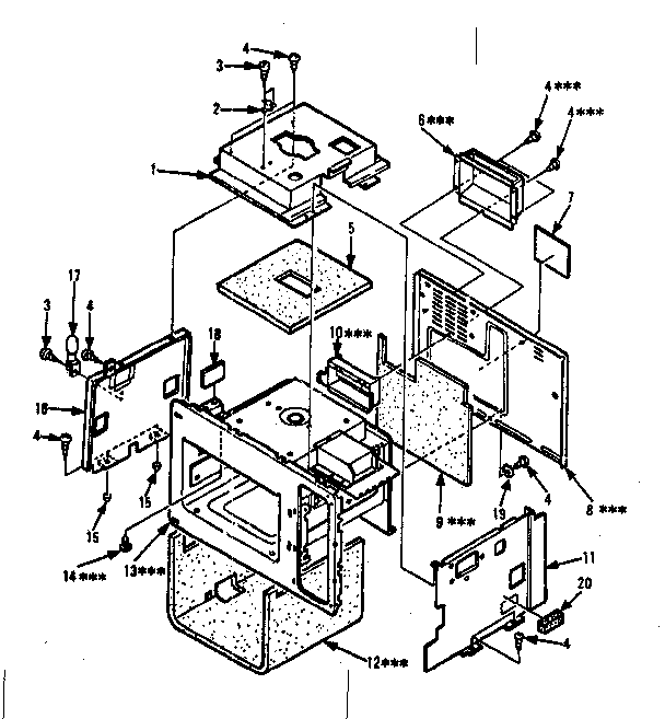 Cavity Parts-a Diagram and Parts List for 5648756181  Kenmore Microwave