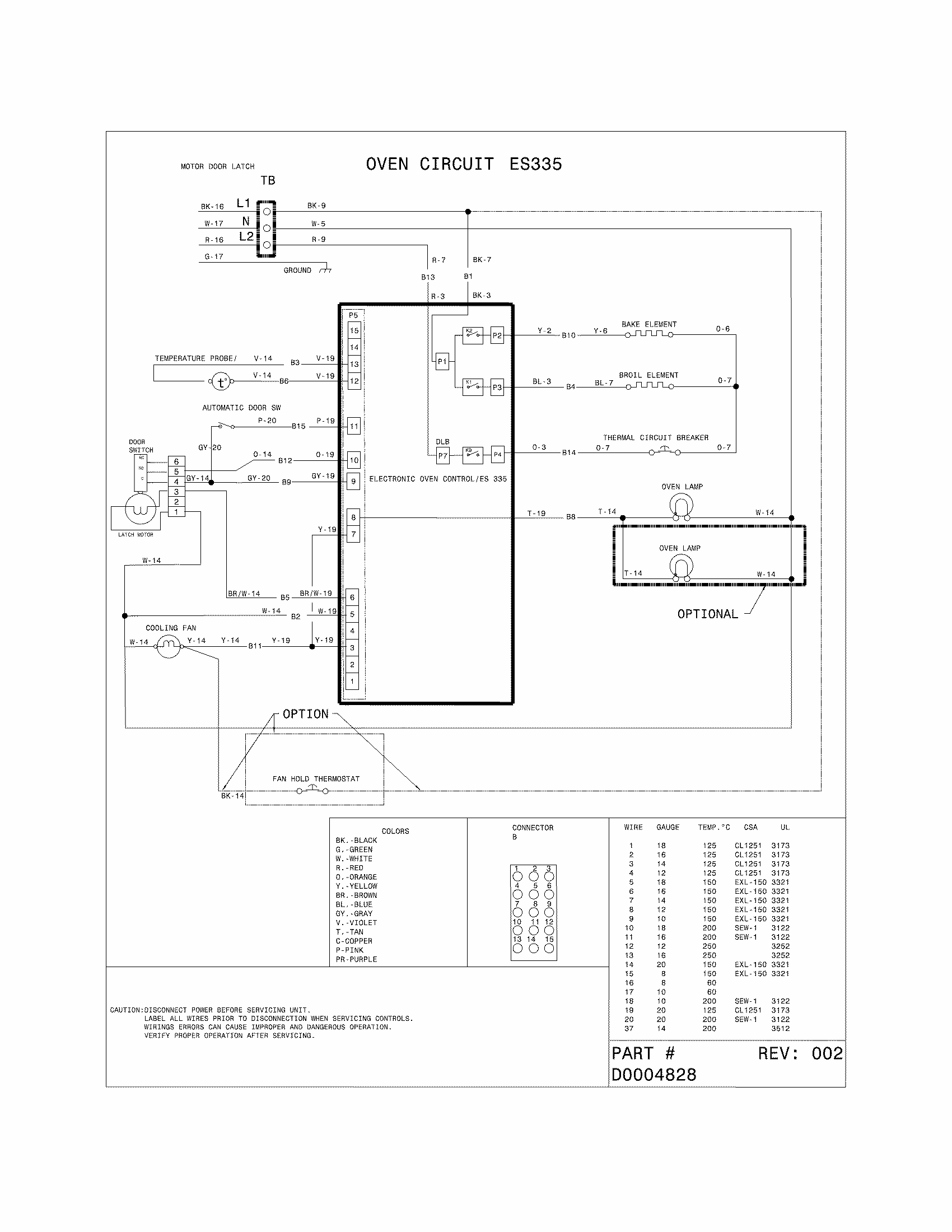 Wiring Diagram Diagram and Parts List for 79042533312  Kenmore Range
