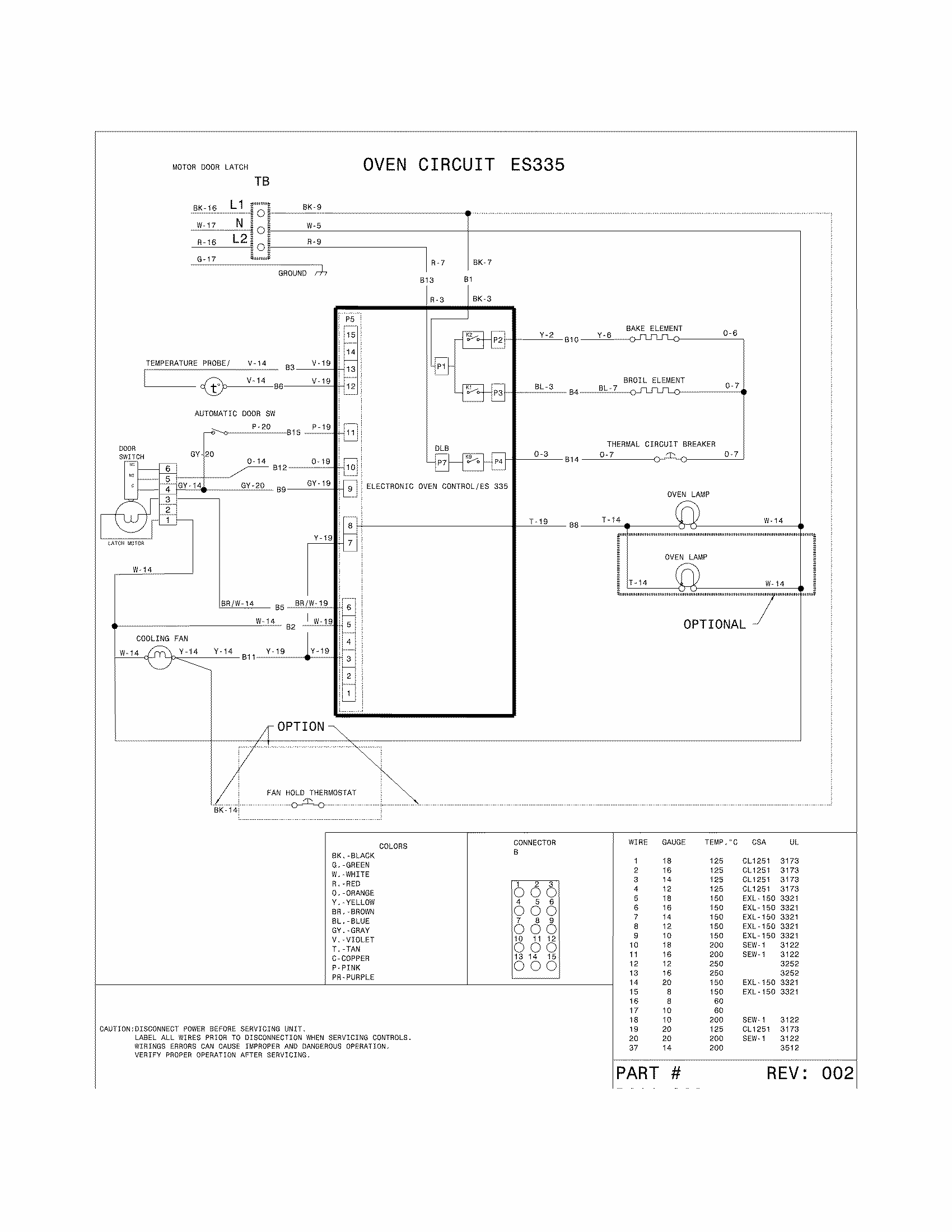 Wiring Diagram Diagram and Parts List for 79042533310  Kenmore Range