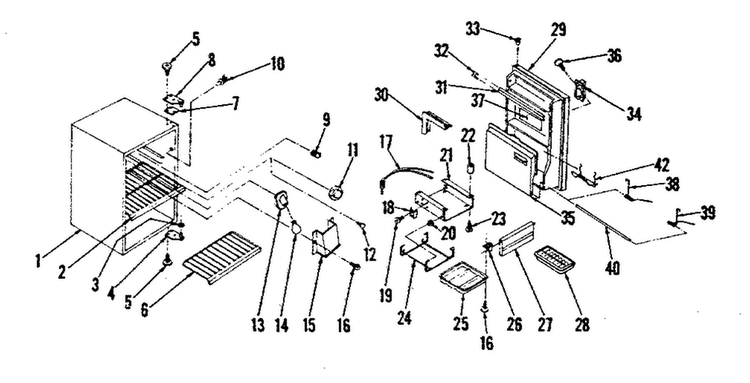 Cabinet Parts Diagram and Parts List for 1268904834  Kenmore Refrigerator