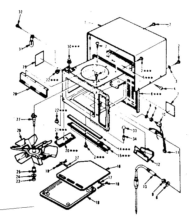 Cabinet Parts Diagram and Parts List for 5648788690  Kenmore Microwave