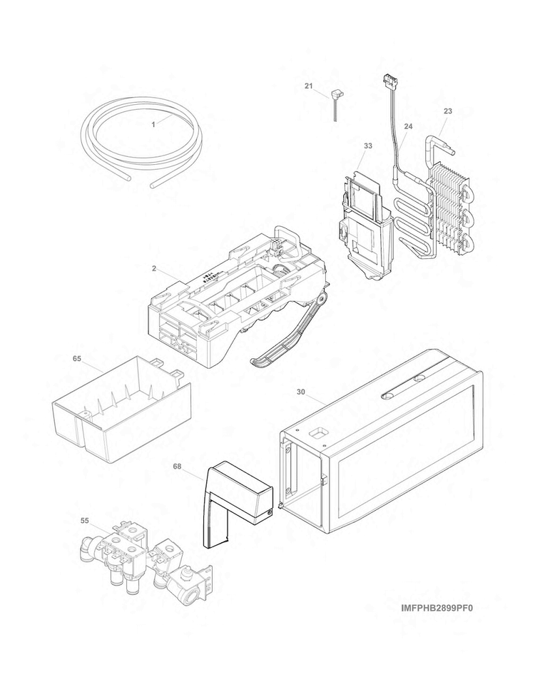 Ice Maker Diagram and Parts List for LFHB2741PF8A  Frigidaire Refrigerator