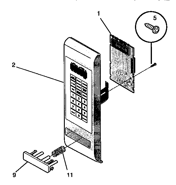 Control Panel Diagram and Parts List for SMS138T1(941354509)  Tappan Microwave