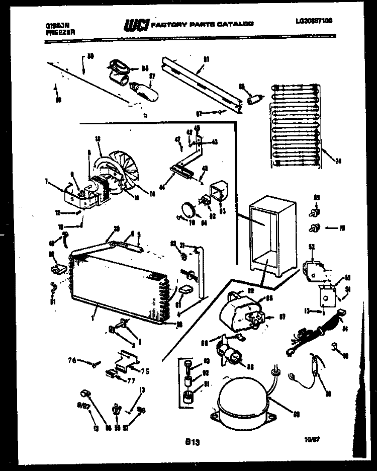 SYSTEM AND ELECTRICAL PARTS Diagram and Parts List for FV16F5WSFD  Gibson Freezer