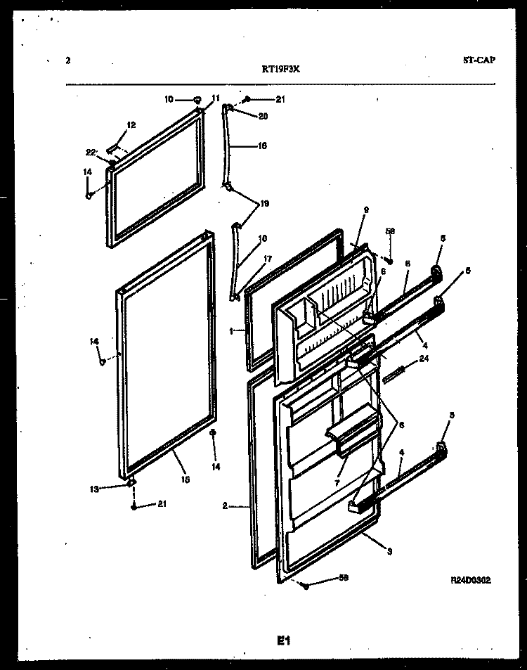DOOR PARTS Diagram and Parts List for RT19F3DX3A  Gibson Refrigerator