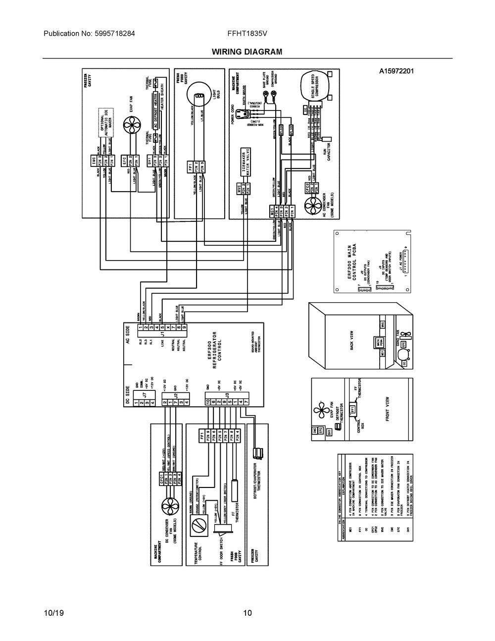 Wiring Diagram Diagram and Parts List for FFHT1835VB0  Frigidaire Refrigerator