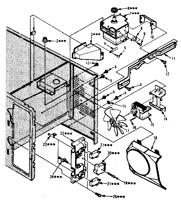 Switches And Microwave Parts Diagram and Parts List for 5648888621  Kenmore Microwave