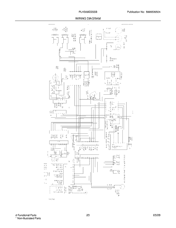 WIRING DIAGRAM Diagram and Parts List for PLHS69EGSSB  Frigidaire Refrigerator