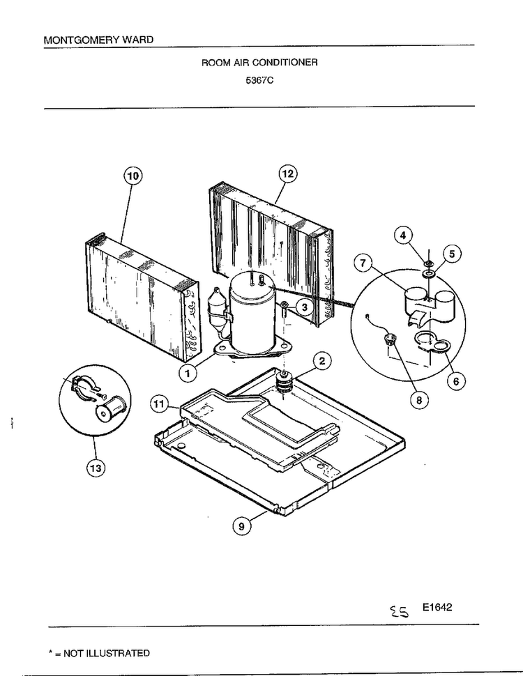 Room Air Conditioner Page 5 Diagram and Parts List for 5367C  Frigidaire Air Conditioner