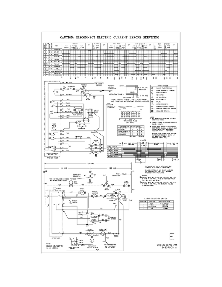 Wiring Diagram Diagram and Parts List for 41797912700  Kenmore Washer Dryer Combo