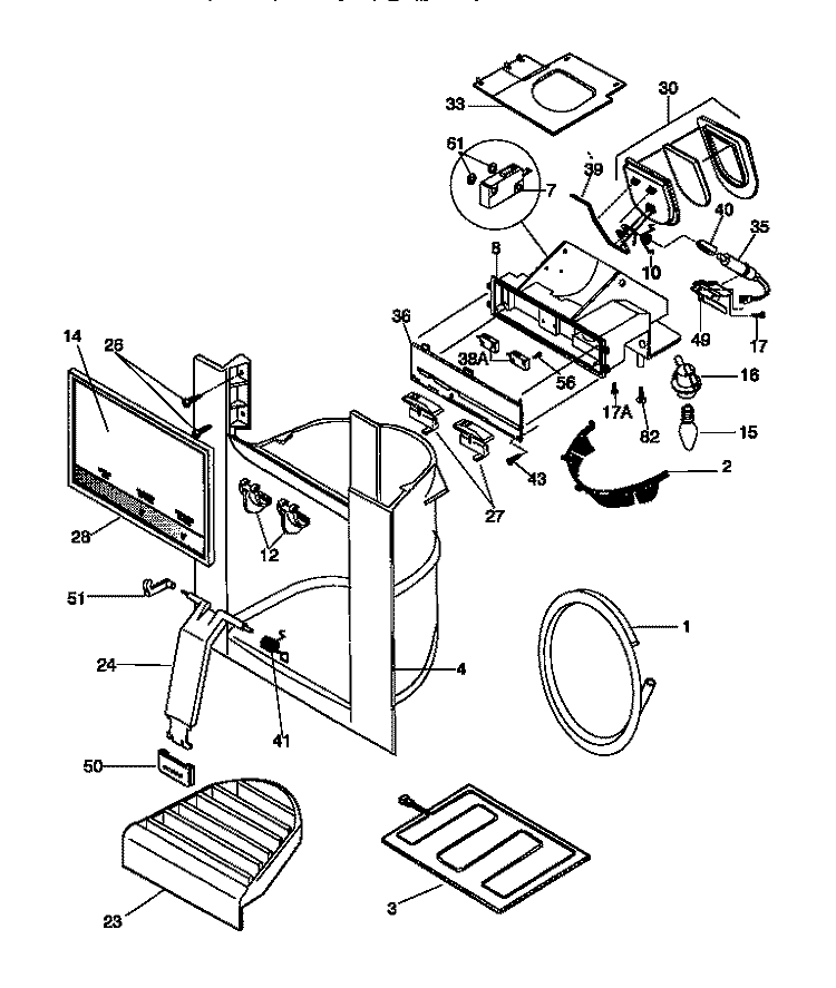 ICE & WATER DISPENSER Diagram and Parts List for F45WP26CW1  Frigidaire Refrigerator