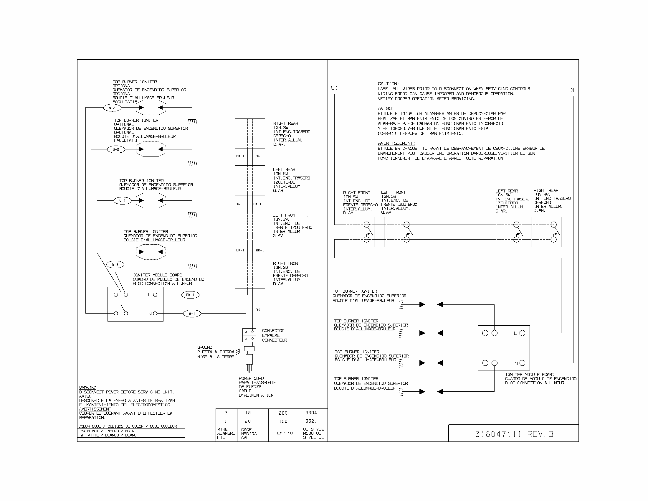 Wiring Diagram Diagram and Parts List for 79032393700  Kenmore Cooktop