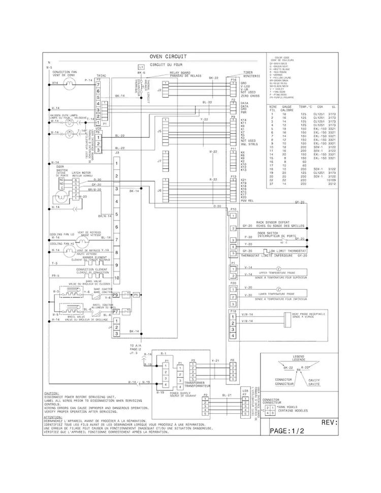 Wiring Diagram Diagram and Parts List for EW30GS80RSA  Electrolux Range