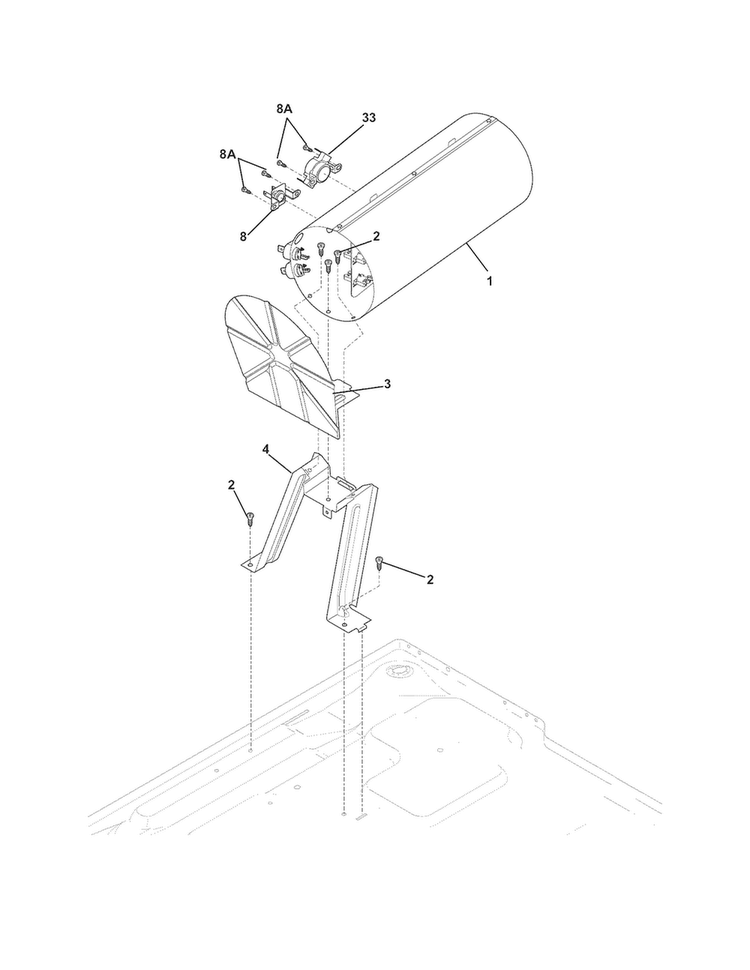 Burner Diagram and Parts List for CASE7074NR2  Frigidaire Dryer