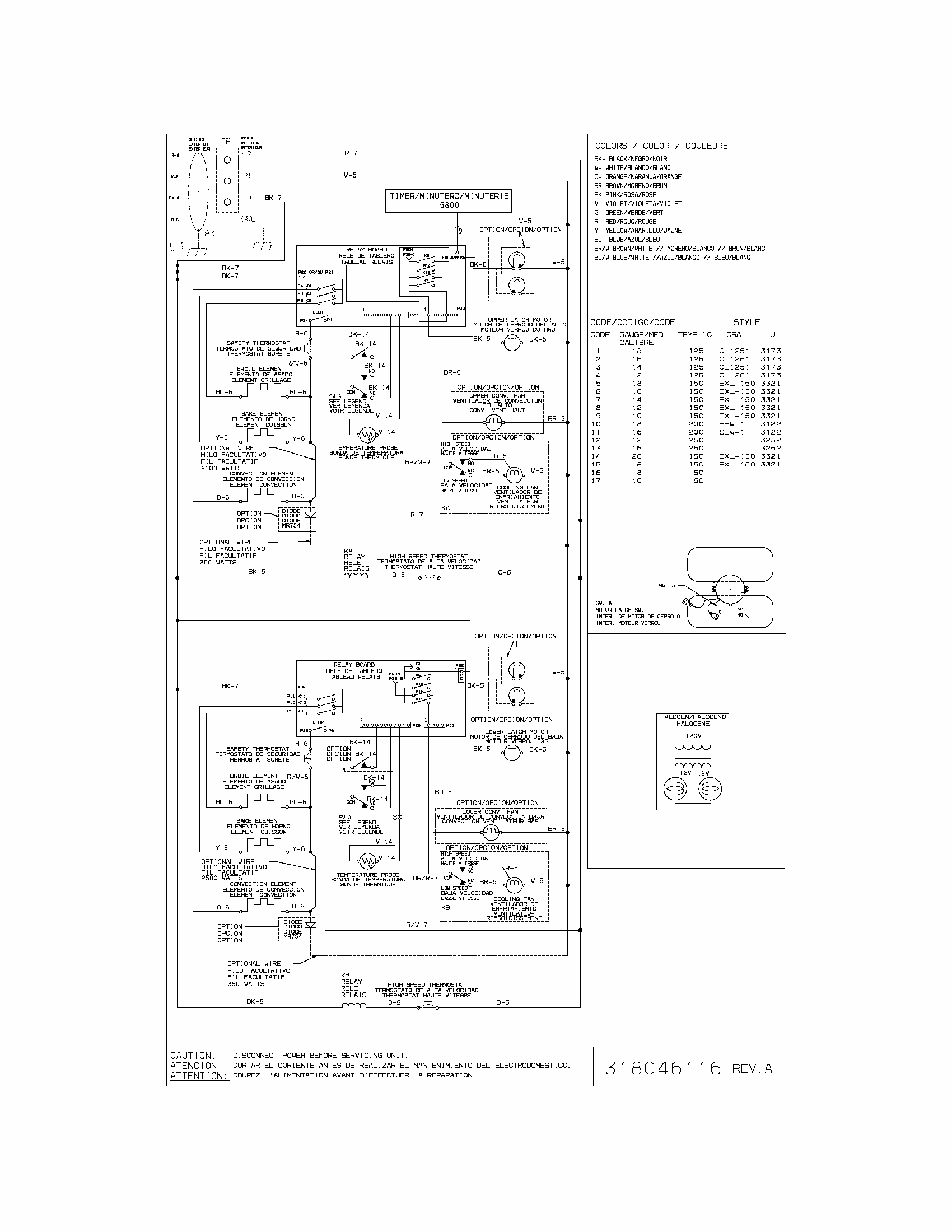 Wiring Diagram Diagram and Parts List for 79041392401  Kenmore Wall Oven