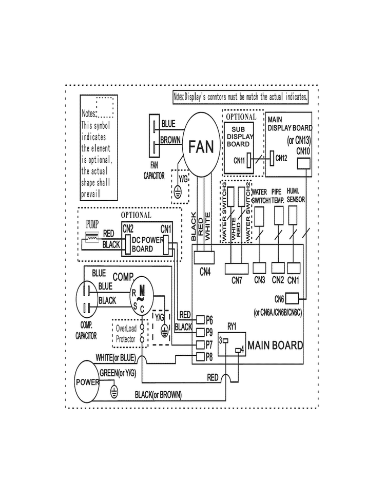 Wiring Diagram Diagram and Parts List for CAD704DWL0  Frigidaire Dehumidifier