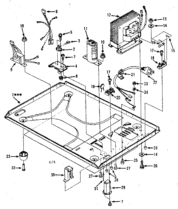 Microwave Parts Diagram and Parts List for 5648888310  Kenmore Microwave
