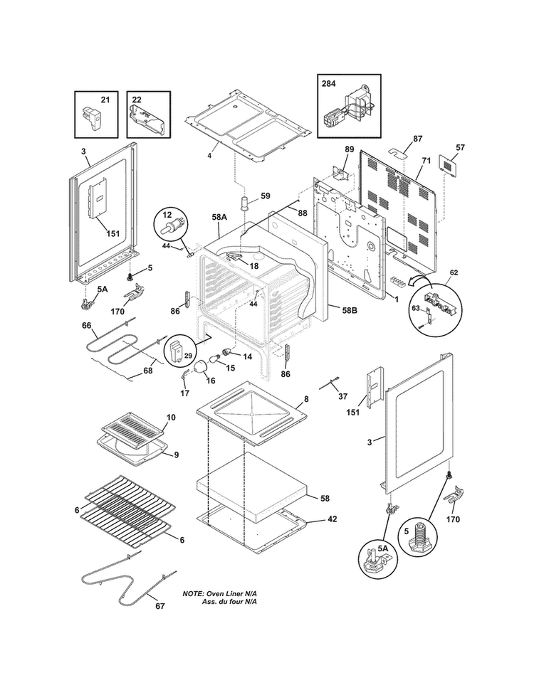 Body Diagram and Parts List for KEF355XSD  Kelvinator Range