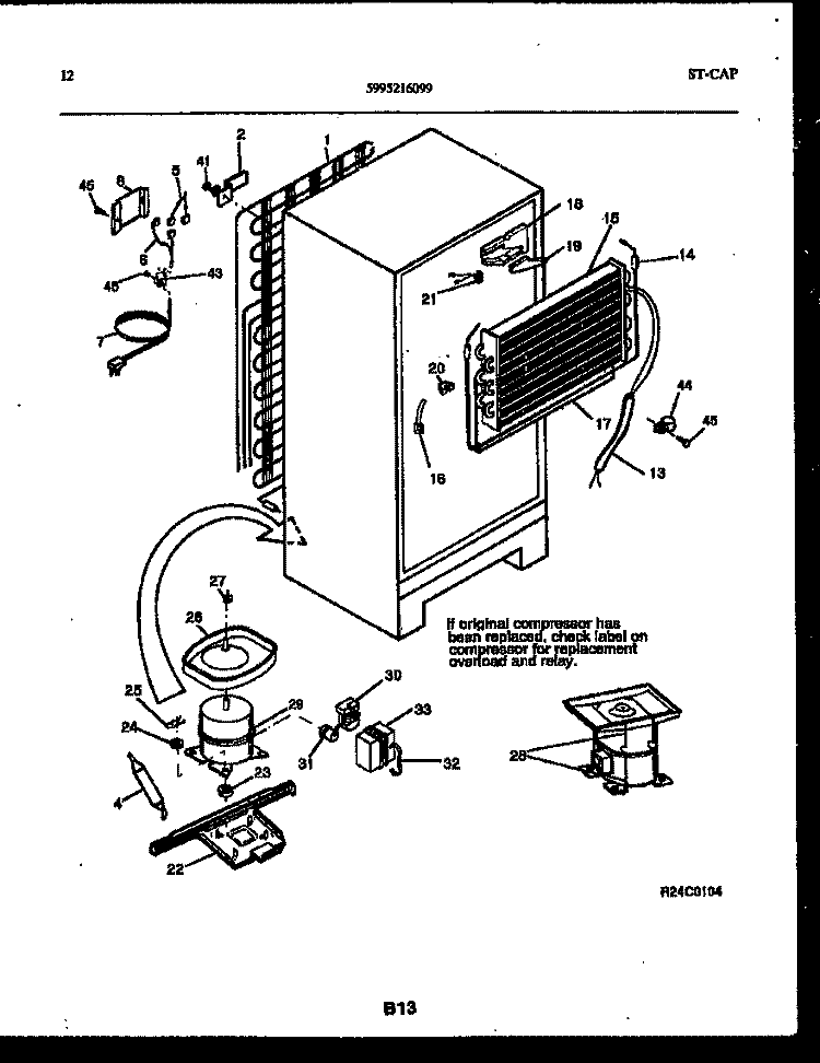 SYSTEM AND AUTOMATIC DEFROST PARTS Diagram and Parts List for ATG170VNCW1  Frigidaire Refrigerator