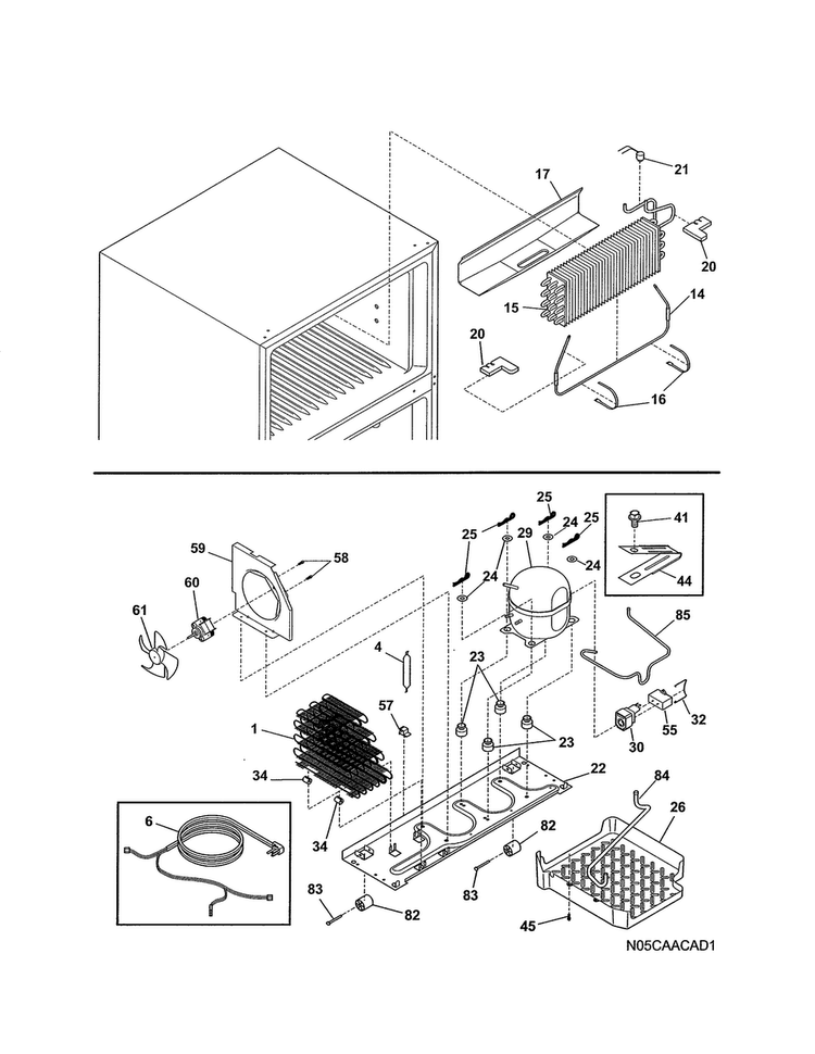 System Diagram and Parts List for 25368809017  Kenmore Refrigerator