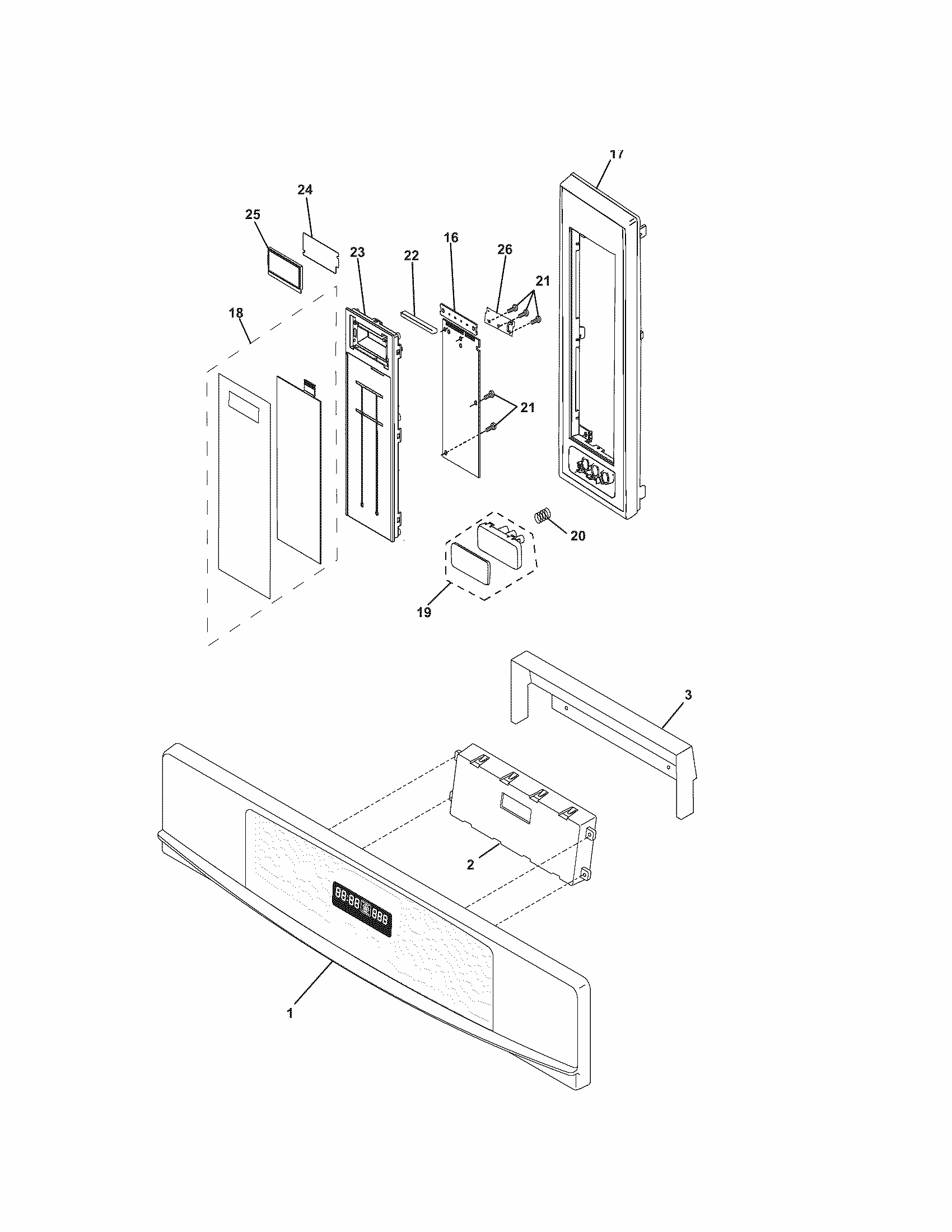 Controls Diagram and Parts List for 79047844404  Kenmore Microwave