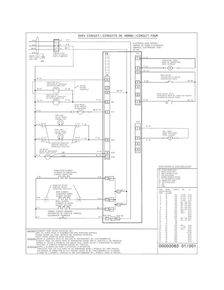 Wiring Diagram Diagram and Parts List for FGEW3065PFD  Frigidaire Wall Oven