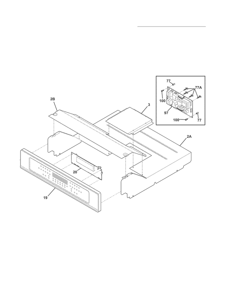 Control Panel Diagram and Parts List for FGET3065KWB  Frigidaire Wall Oven