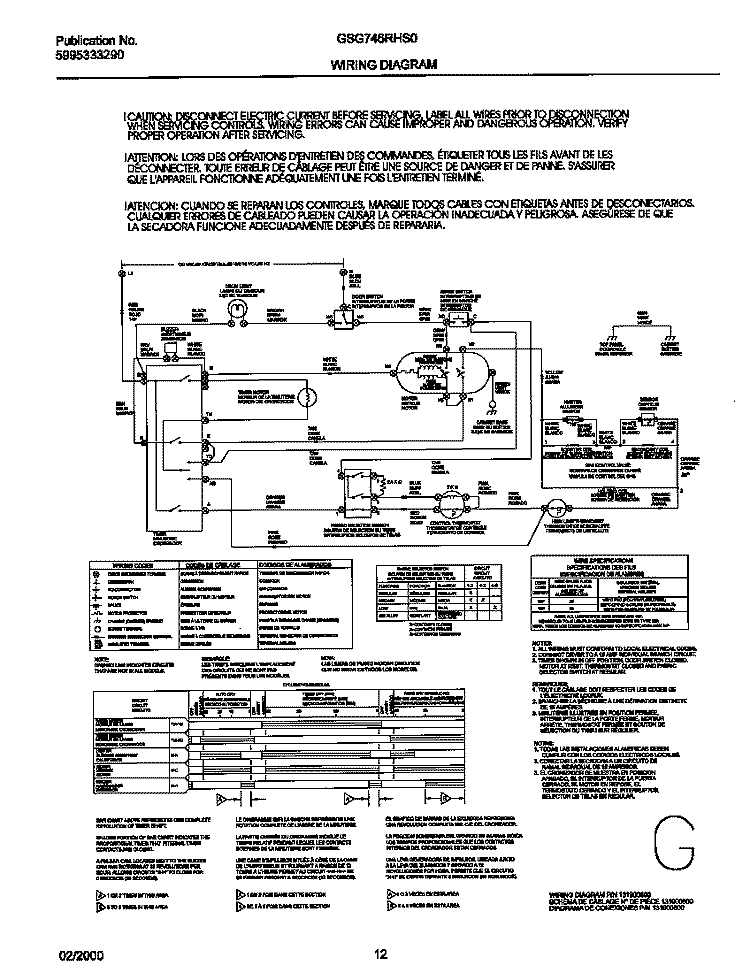 131900600G WIRING DIAGRAM Diagram and Parts List for GSG746RHS0  Gibson Dryer