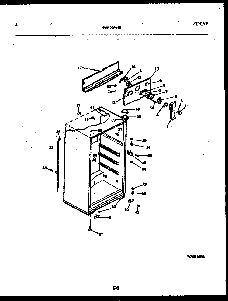 CABINET PARTS Diagram and Parts List for PRT154MCD2  Frigidaire Refrigerator