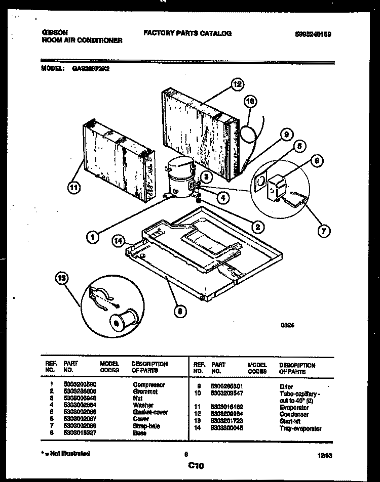 SYSTEM PARTS Diagram and Parts List for GAS228P2K2  Gibson Air Conditioner