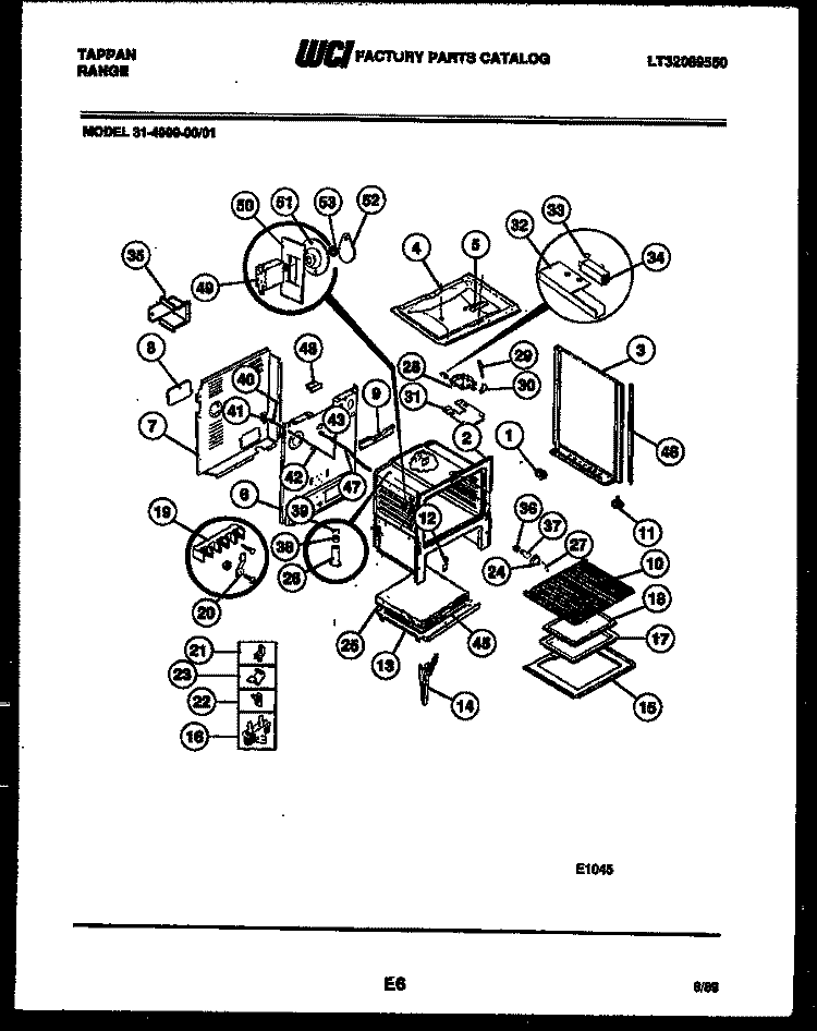 BODY PARTS Diagram and Parts List for 31-4999-66-01  Tappan Range