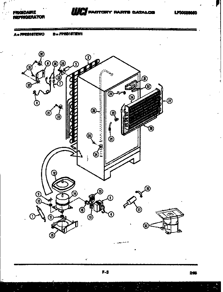 SYSTEM AND AUTOMATIC DEFROST PARTS Diagram and Parts List for FPES18TEA0  Frigidaire Refrigerator