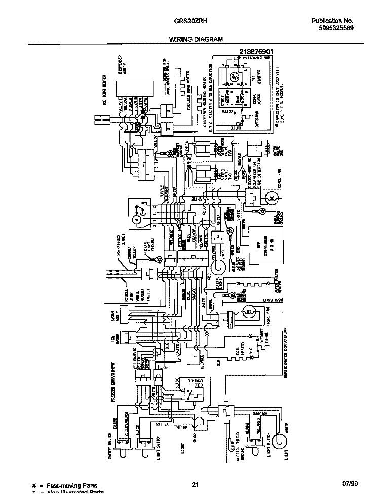WIRING DIAGRAM Diagram and Parts List for GRS20ZRHW1  Gibson Refrigerator
