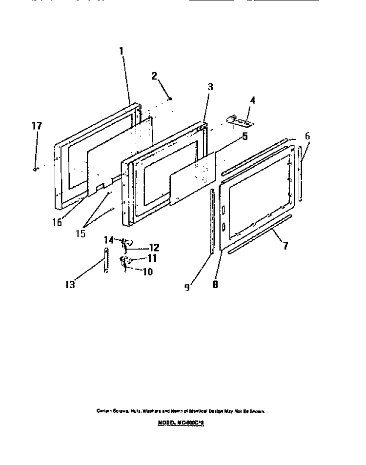 DOOR PANELS Diagram and Parts List for MC640C0  Frigidaire Microwave