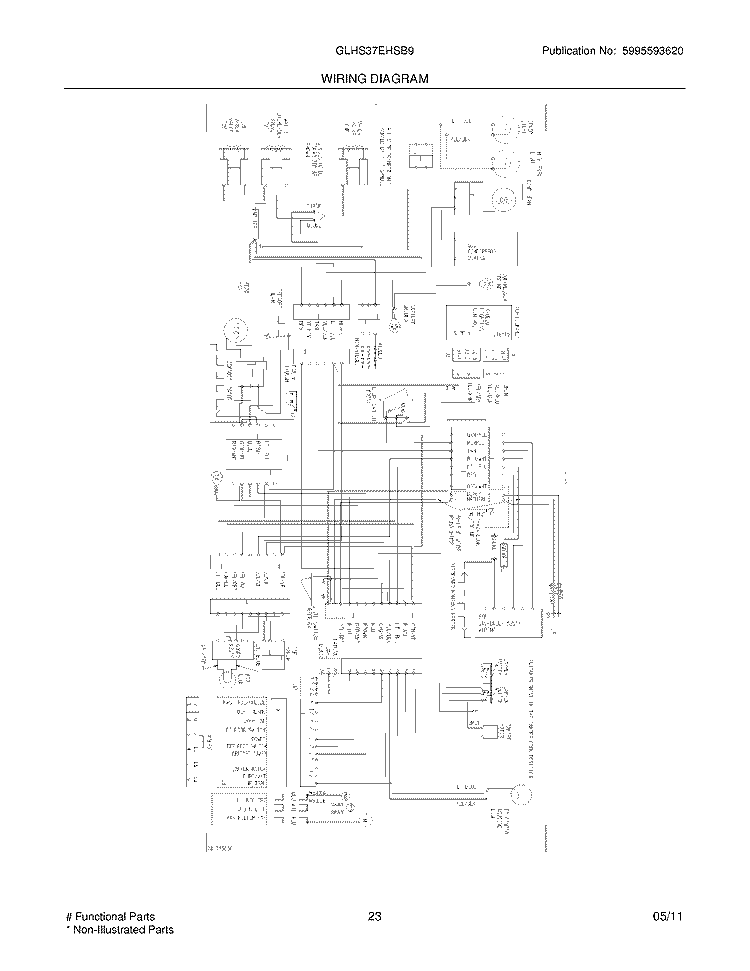 WIRING DIAGRAM Diagram and Parts List for GLHS37EHSB9  Frigidaire Refrigerator