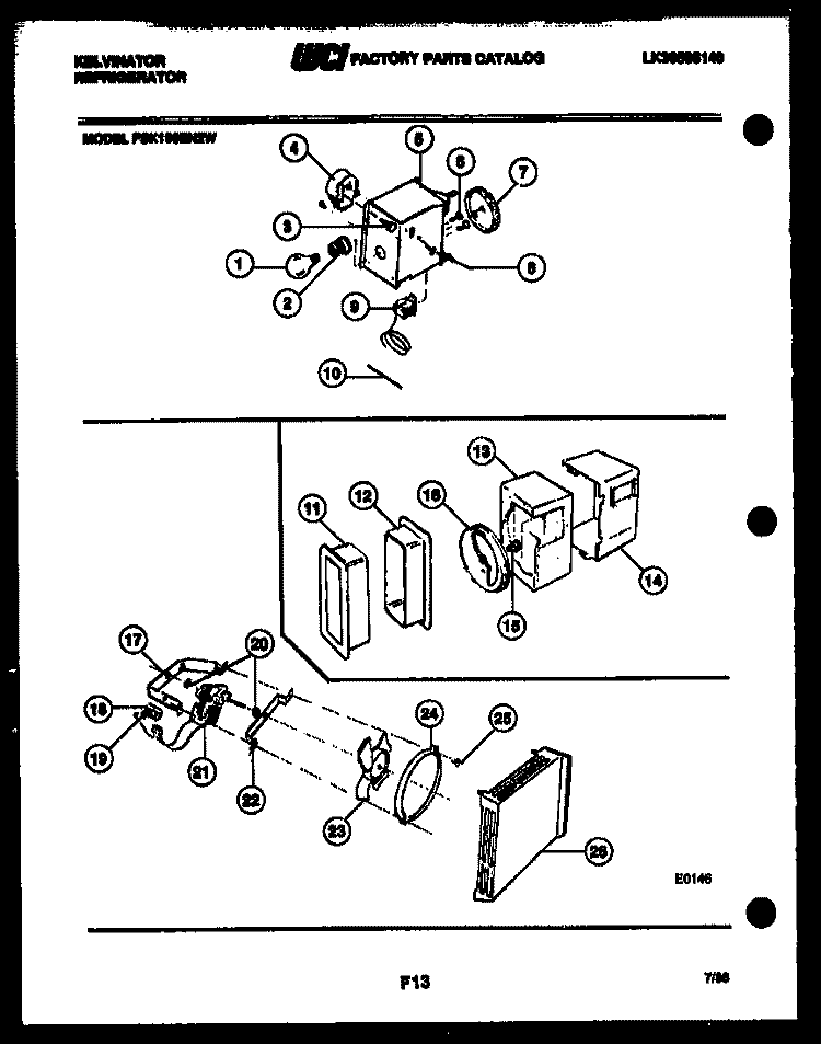 REFRIGERATOR CONTROL ASSEMBLY, DAMP Diagram and Parts List for FSK190EN2D  Kelvinator Refrigerator