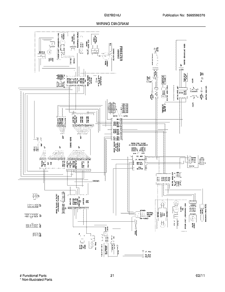 WIRING DIAGRAM PG 2 Diagram and Parts List for EI27BS16JS2  Electrolux Refrigerator