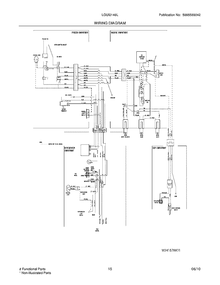 WIRING DIAGRAM Diagram and Parts List for LGUI2149LE0  Frigidaire Refrigerator