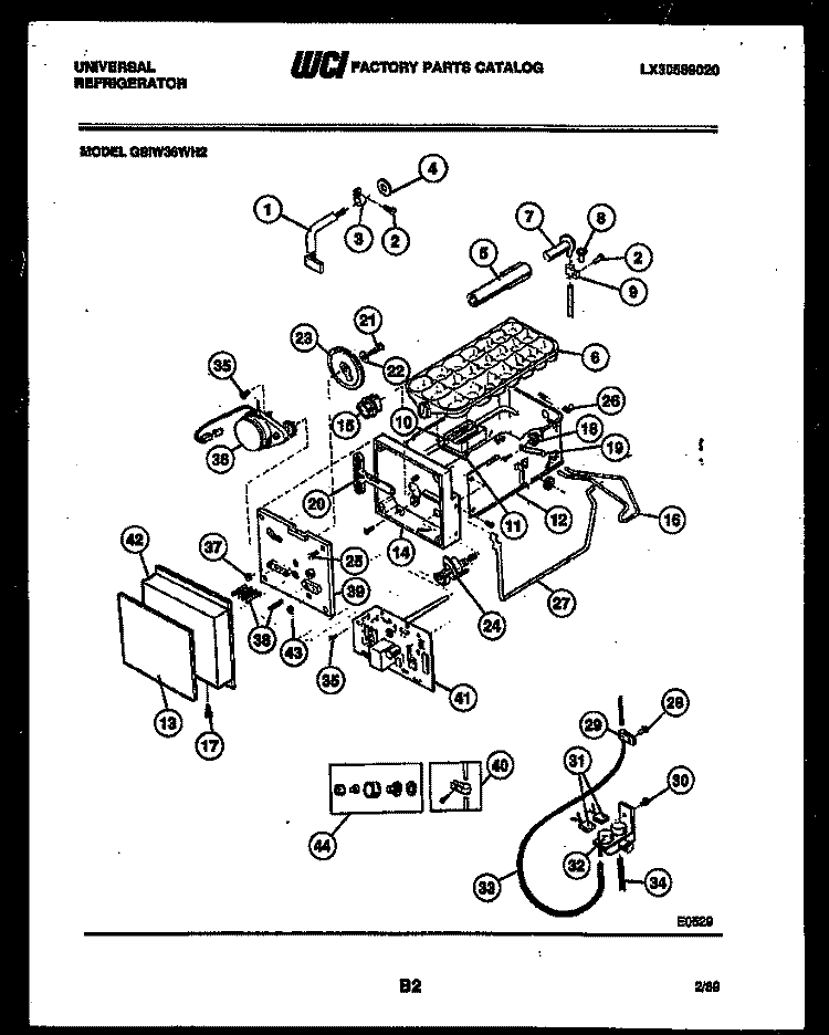 ICE MAKER PARTS Diagram and Parts List for GSIW36HH2  Frigidaire Refrigerator