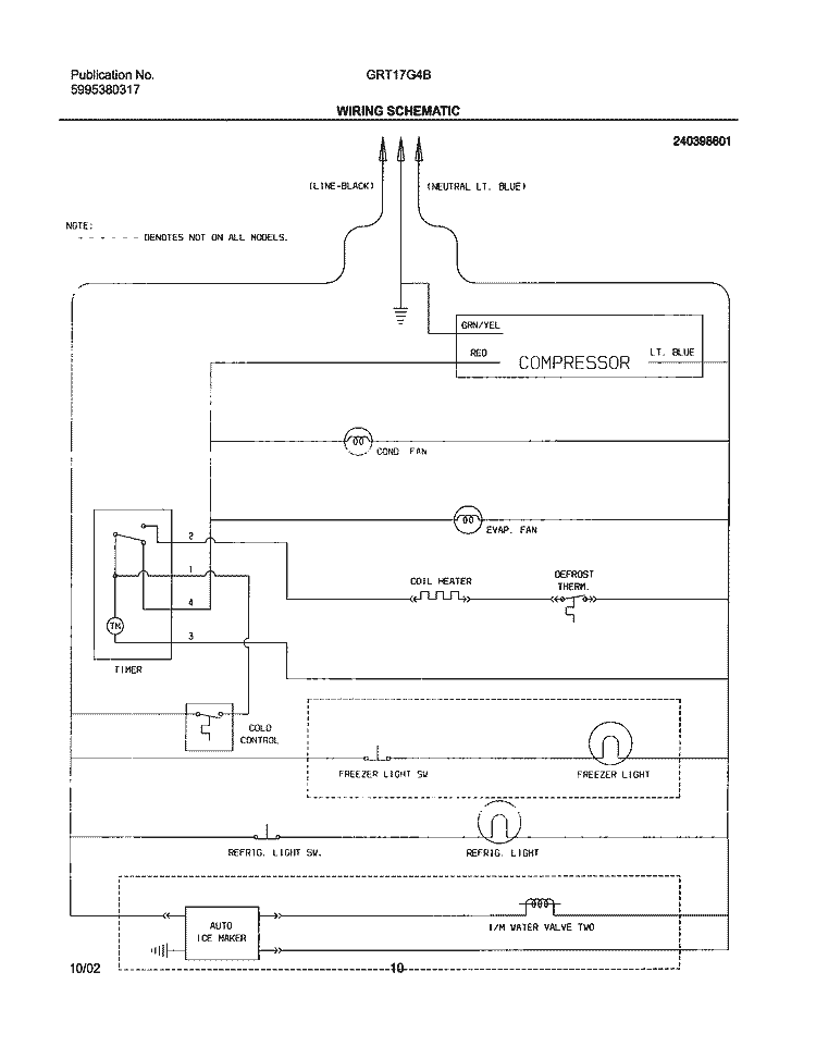 WIRING SCHEMATIC Diagram and Parts List for GRT17G4BQ1  Gibson Refrigerator