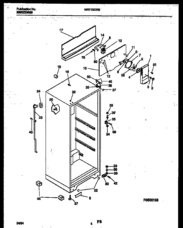 CABINET PARTS Diagram and Parts List for WRT15DRBW0  Frigidaire Refrigerator