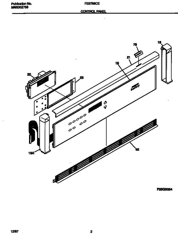 Frigidaire Feb786cete 2 Diagram and Parts List for FEB786CETE V5 Frigidaire Range