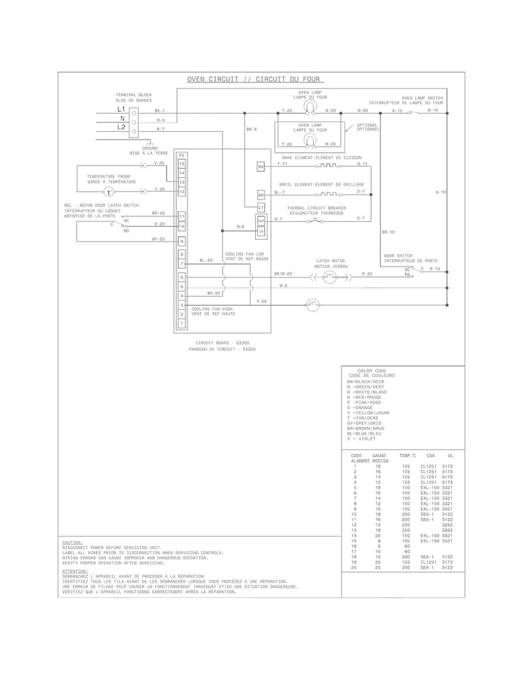 Wiring Diagram Diagram and Parts List for FFEW2425QBA  Frigidaire Wall Oven